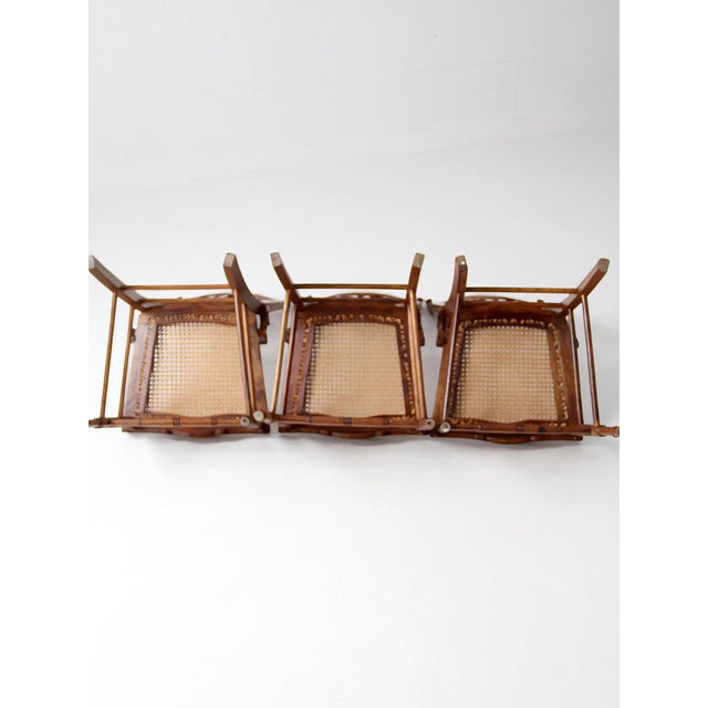 Antique Eastlake Revival Cane Seat Dining Chairs Set of 3 For Sale - Image 13 of 16