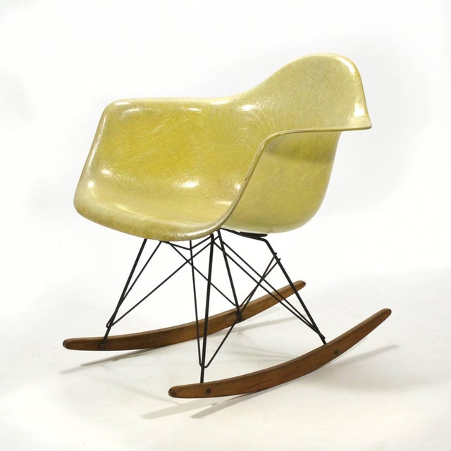 Zenith Eames Lemon Yellow Zenith Rope-Edge, RAR Rocker by Herman Miller For Sale - Image 4 of 10