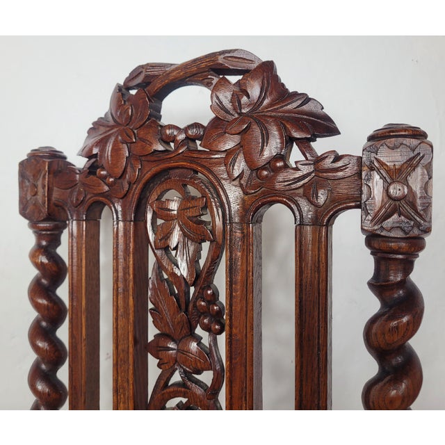 Jacobean Style Gothic Hall Chair, 1890 For Sale - Image 6 of 18