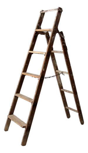 Antique Wooden Folding Ladder