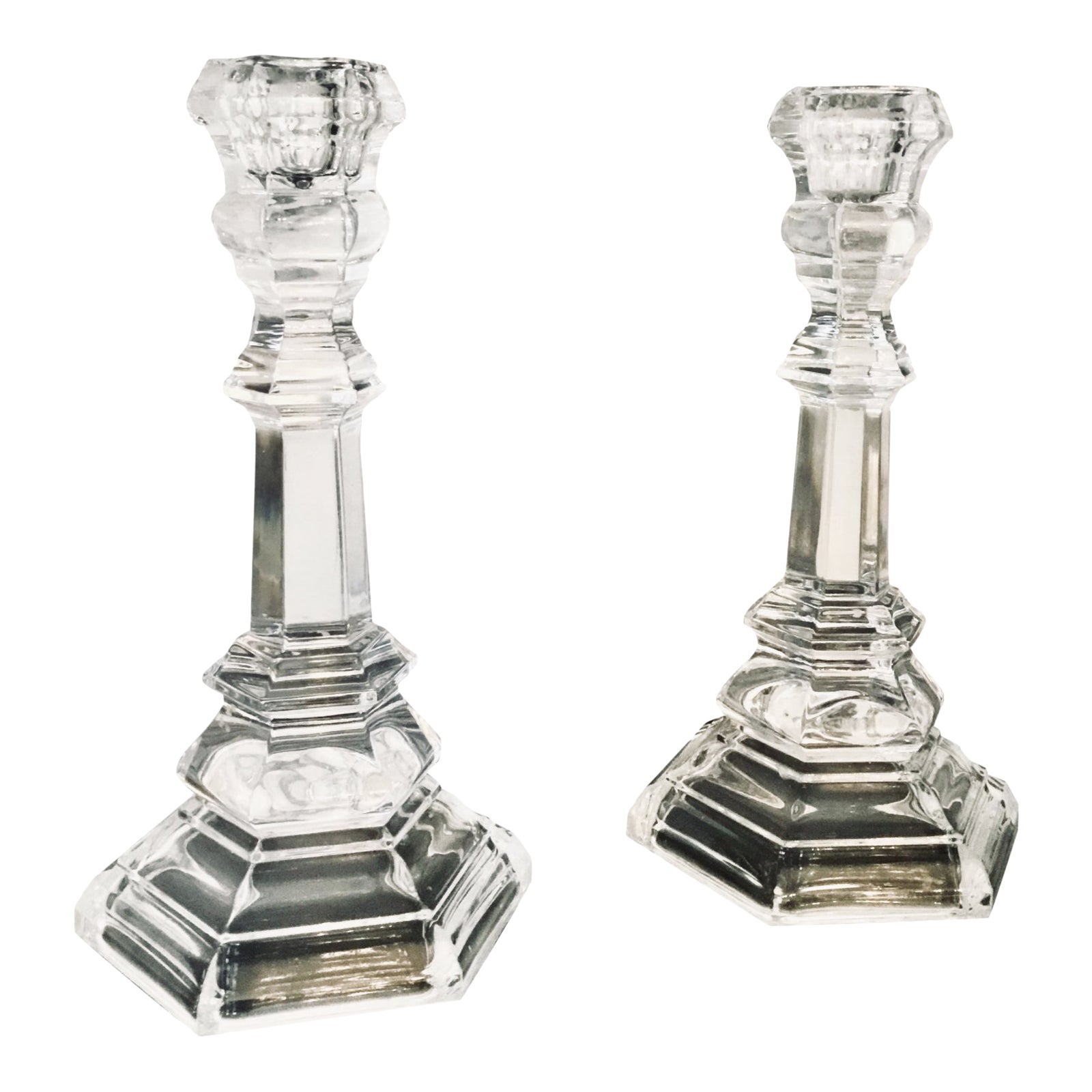 Tiffany & Co. Classic Crystal Candle Holders a Pair Chairish