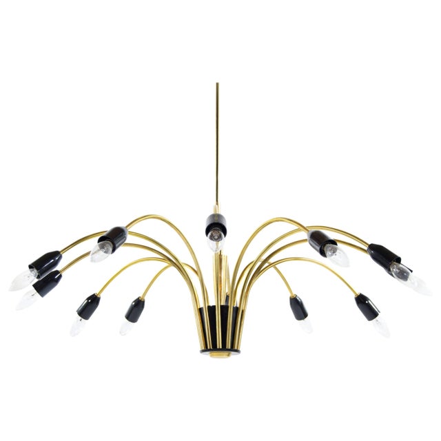 Italian Brass and Enamel Sputnik Chandelier Chairish