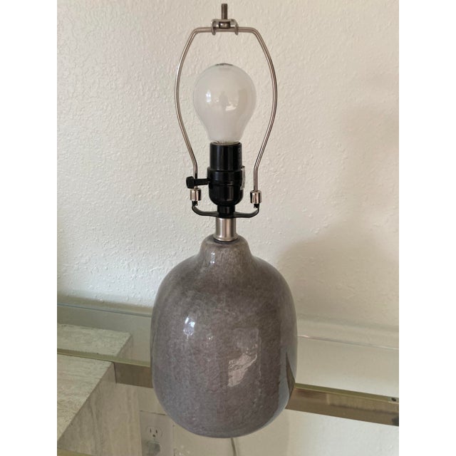 Ballard Designs Uttermost Mauve Ceramic Table Lamp With New Ballard Designs Isla Shade For Sale - Image 4 of 5