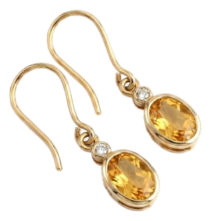Natural Citrine Dangle Minimalist Earrings • November Birthstone Earrings - A Pair