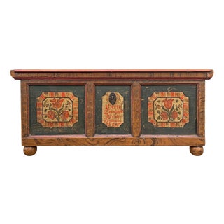 Painted Alpine Chest, 1809 For Sale