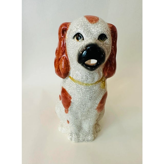 Vintage 1970s Fitz and Floyd Staffordshire Dog Water Pitcher or Vase For Sale - Image 6 of 7