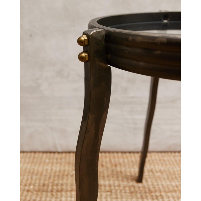1980s Will Stone Wavy Squiggle Metal Side Table For Sale - Image 13 of 16