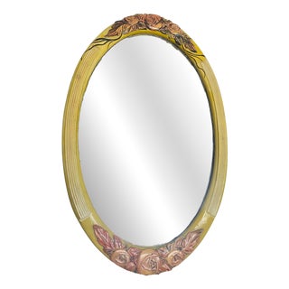 Art Deco Ceramic Wall Mirror, France, 1920 For Sale