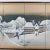 1970s 1970s Japanese Byobu "Snowy Mountain Home Winter" 4-Panel Folding Screen White & Gold For Sale - Image 5 of 11