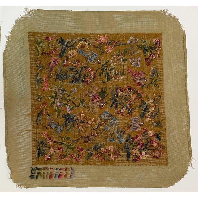 1900 Needlepoint Sampler Pillow Front or Seat Cover For Sale - Image 9 of 9
