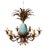 French Verdigris 6-Arm Pineapple Chandelier, 1950s For Sale