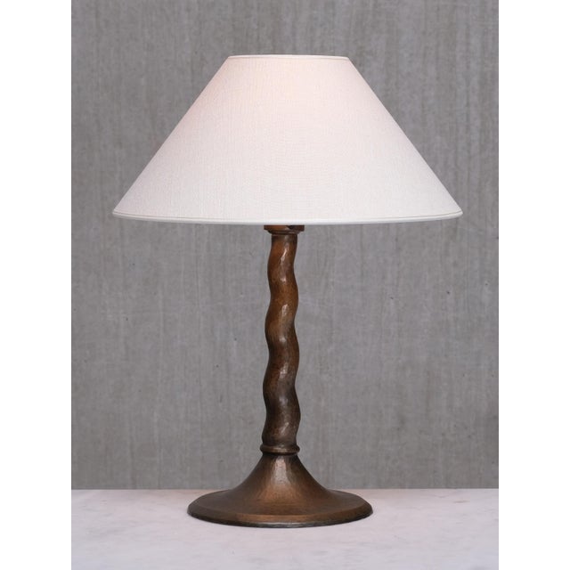 Hammered Copper Model 6834 Table Lamp by Harald Notini for Böhlmarks, Sweden, 1920s For Sale - Image 3 of 11