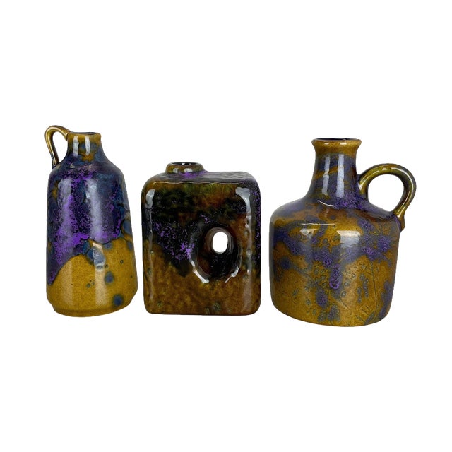 Fat Lava Vases from Marei, Germany, 1970, Set of 3 For Sale