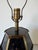 Metal Vintage Hollywood Regency Brass & Black Leather Geometric Table Lamp For Sale - Image 7 of 13