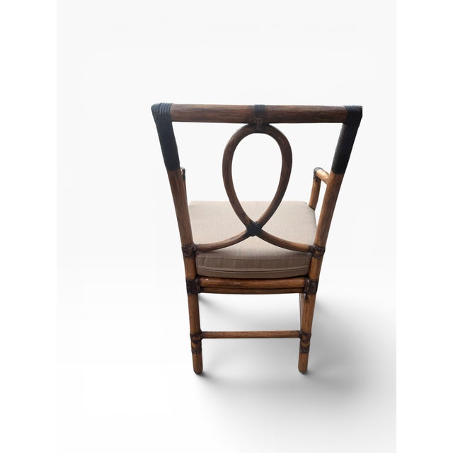 Set of Late 20th Century 6 McGuire Bamboo & Rattan Loop-Back Dining Armchairs For Sale In Boston - Image 6 of 17