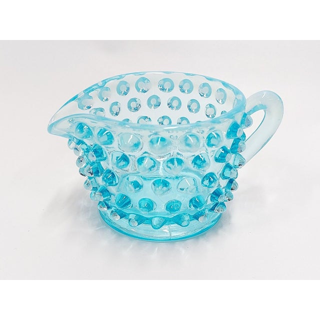 Fenton Hobnail Blue Opalescent Individual Creamer Vintage For Sale - Image 9 of 12