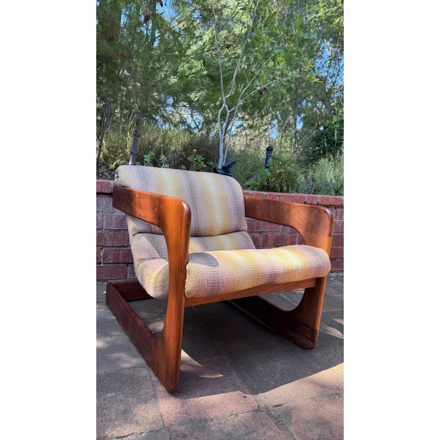 Lou Hodges 1970s Lou Hodges Walnut Lounge Chair For Sale - Image 4 of 9
