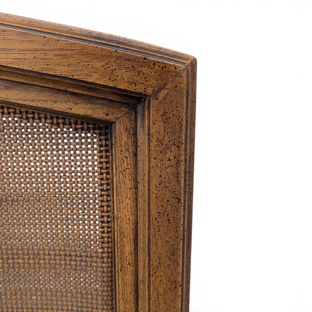 Late 20th Century Vintage Thomasville Woven Rattan King Headboard For Sale - Image 5 of 17
