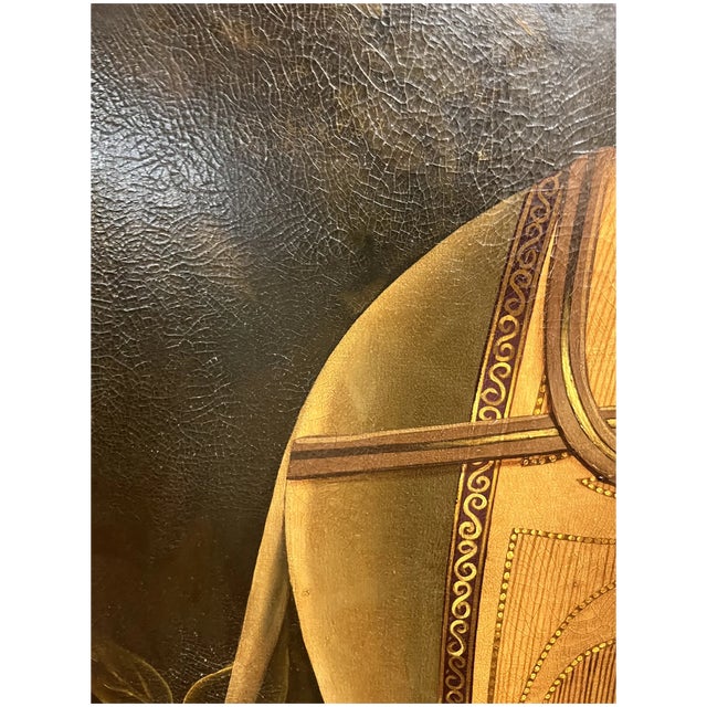 Elephant in Profile: Playful Folk Art Oil on Canvas by Reginald Baxter, Canadian, 20th Century, Framed For Sale In New York - Image 6 of 12