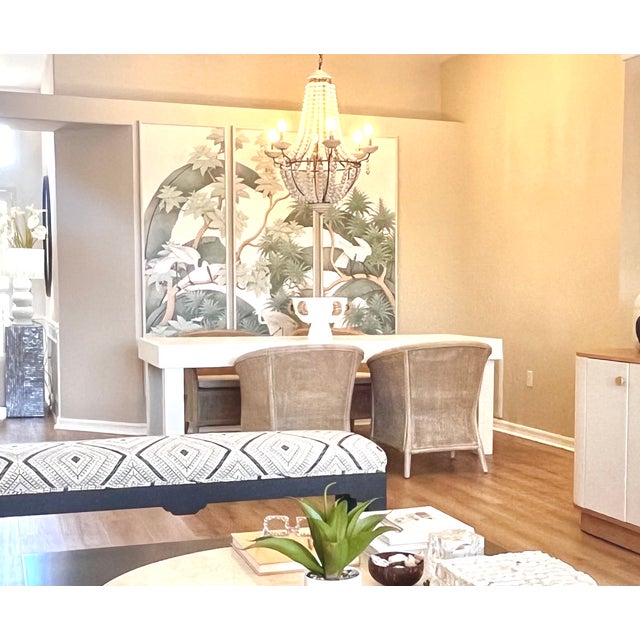 Wood Large Wooden Chandelier - 31" Ø - 6 Lights For Sale - Image 7 of 9