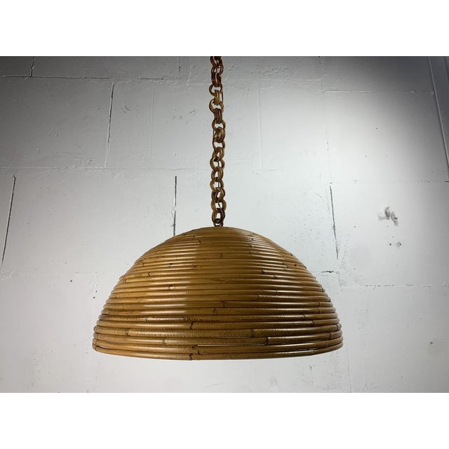 Midcentury Modern Pencil Bamboo Pendant Lamp, 1970s For Sale - Image 6 of 18