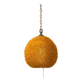 1960s Yellow Spaghetti Pendant Hanging Lamp For Sale