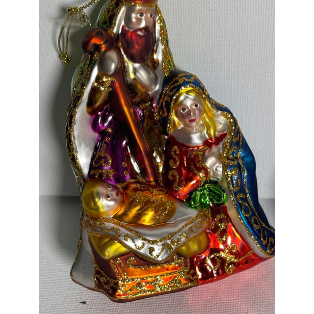 Traditional Vintage Glass Christmas Ornaments Nativity For Sale - Image 3 of 5