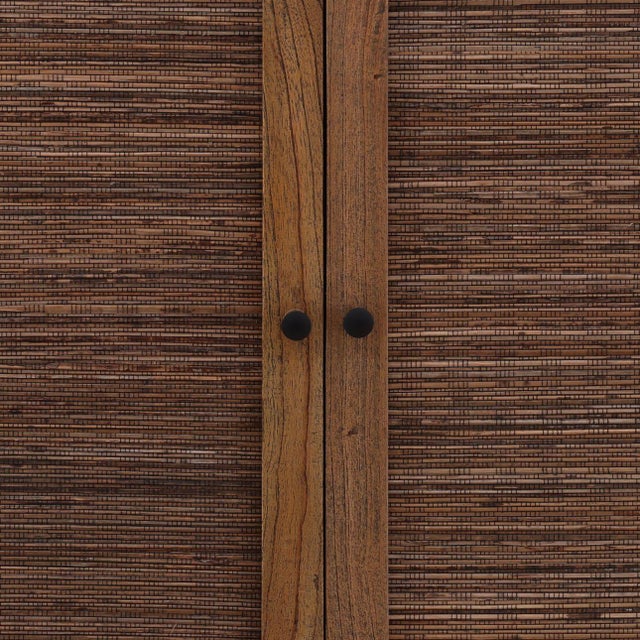 Coconut Rattan Two-Door Sideboard Credenza For Sale - Image 4 of 7
