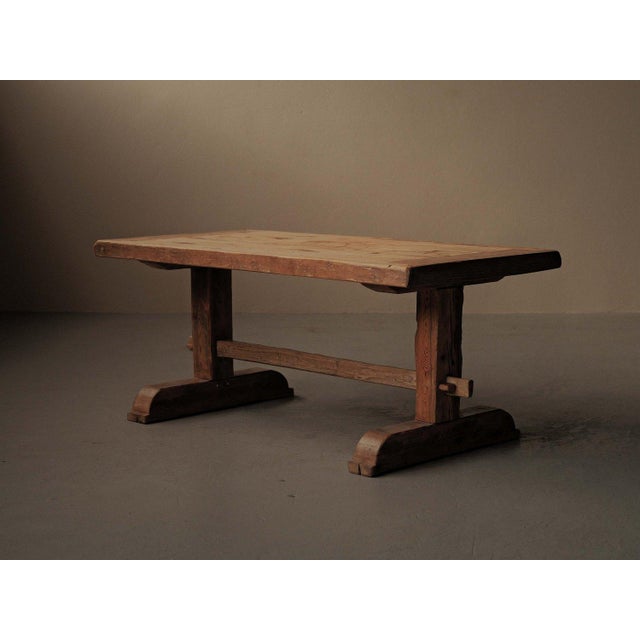 Mid-Century Modern French Artisanal Pine Dining Table, 1970 For Sale - Image 3 of 18