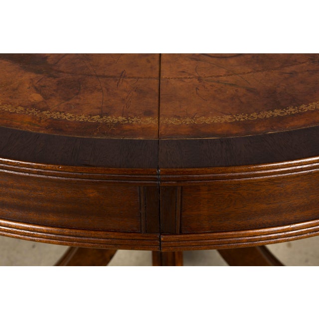 Early 20th Century English Regency Revival Leather Top Center Table For Sale - Image 12 of 18