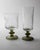 Vintage Etched Floral Clear Wine Glasses with Olive Green Stems, Set of 5 For Sale - Image 9 of 13