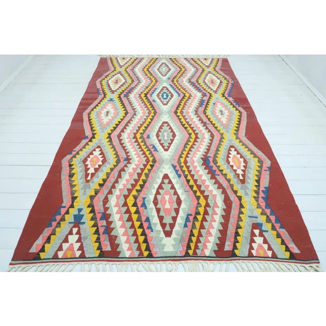 Vintage Turkish Barak Nomad's Flatweave Kilim Rug For Sale - Image 13 of 13