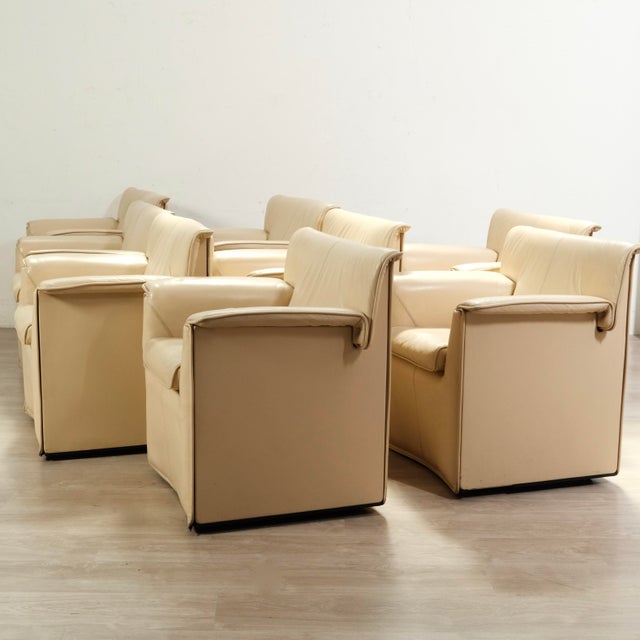Fantastic set of 8 Lauriana chairs/armchairs designed by Afra and Tobia Scarpa and produced by B&B Italia, Italy. These...