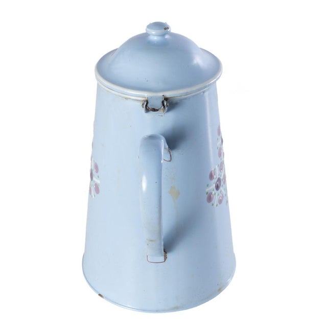 Mid 20th Century Vintage European Enamel Coffee Pot For Sale - Image 5 of 11