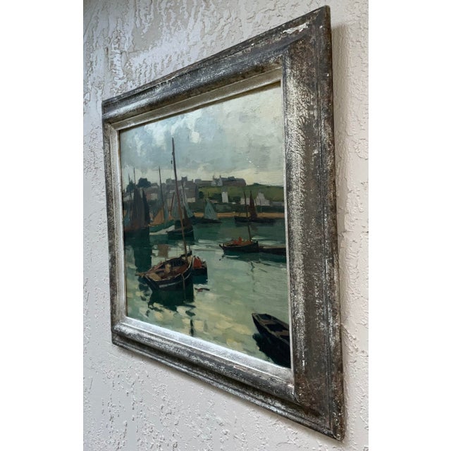 French Impressionist Harbor Scene Oil Painting Lucien Lefebvre-Foinet Paris For Sale - Image 14 of 17