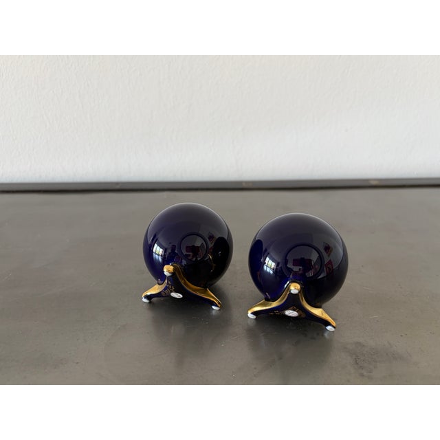 Cobalt Candlesticks from Lindner Kueps Bavaria, Germany, 1950s, Set of 2 For Sale - Image 6 of 13