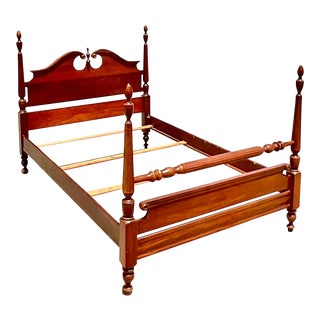 Vintage Classic Georgian Cherry Full Poster Bedframe For Sale