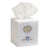 French Country Lemon Branch Tissue Box Cover White Linen & Cotton, Embroidered For Sale - Image 3 of 3