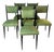 Ico Parisi Style – Set of 6 Ebonized Wood Chairs With Green Upholstery For Sale