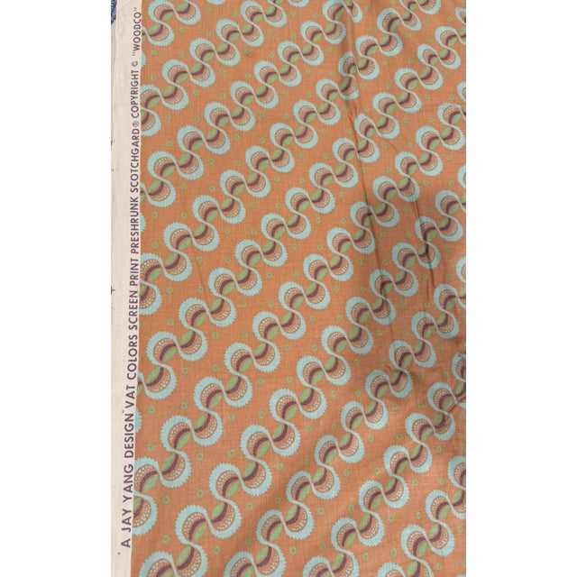 Mid-Century Modern Vintage Jay Yang for Woodco Geometric Wave Fabric, 7.2+ Yards For Sale - Image 3 of 3