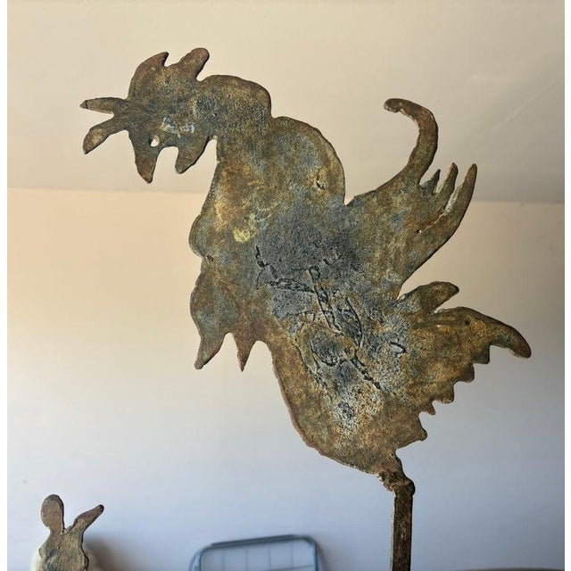Folk Art 19th Century Folky Rooster With Snail Below For Sale - Image 3 of 5