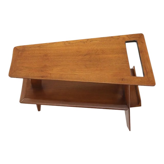 Wedge Shape Magazine Rack Stand End Side Table For Sale