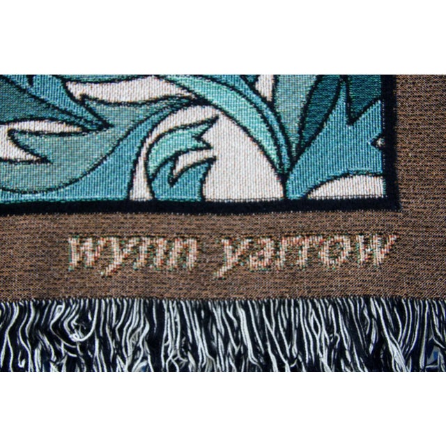 Arts and Crafts-Style "Tree of Birds" in Cream Jacquard Woven Throw Blanket For Sale - Image 9 of 12