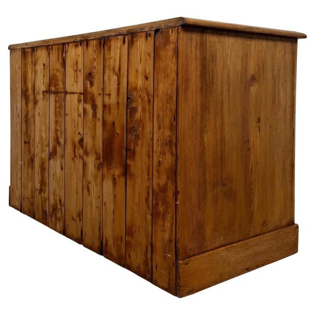 Gold 19th Century English Pine Kneehole Desk with Nine Drawers For Sale - Image 8 of 13