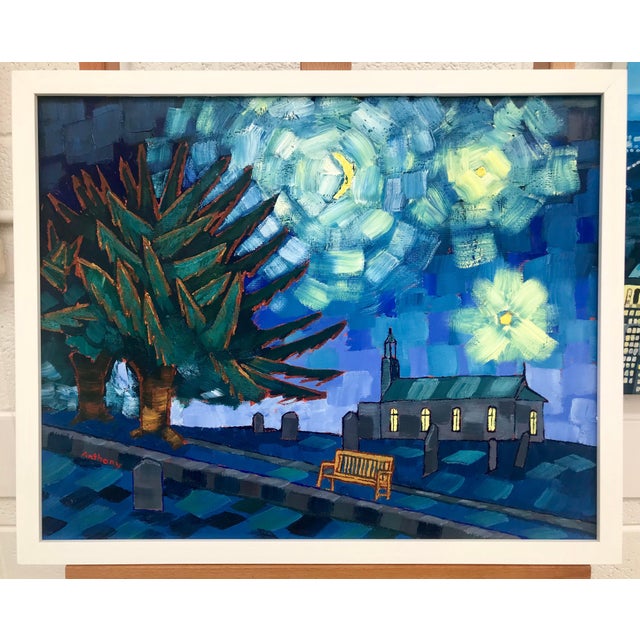 Starry Night (after Van Gogh Saint Remy 1889) by British Artist Anthony D Padgett BA MA PGDip, born 1969. Original...