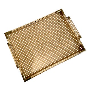 Tray in Acrylic and Viennese Wickerwork, 1970s For Sale