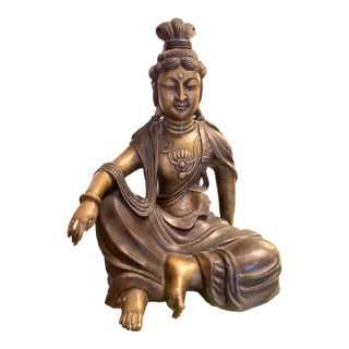 1970s Chinese Bronze “Quan Yin" Buddha Statue For Sale
