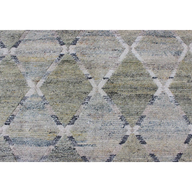 Gray Geometric Scandinavian Piled Rug by Keivan Woven Arts , 9'2 X 11'10 For Sale - Image 9 of 12