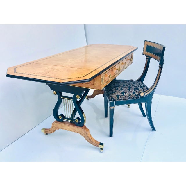 Regency Baker Writing Desk/Library Table For Sale - Image 11 of 13