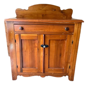 Antique 19th Century Early American Primetive Style Pine Jelly Cupboard Cabinet